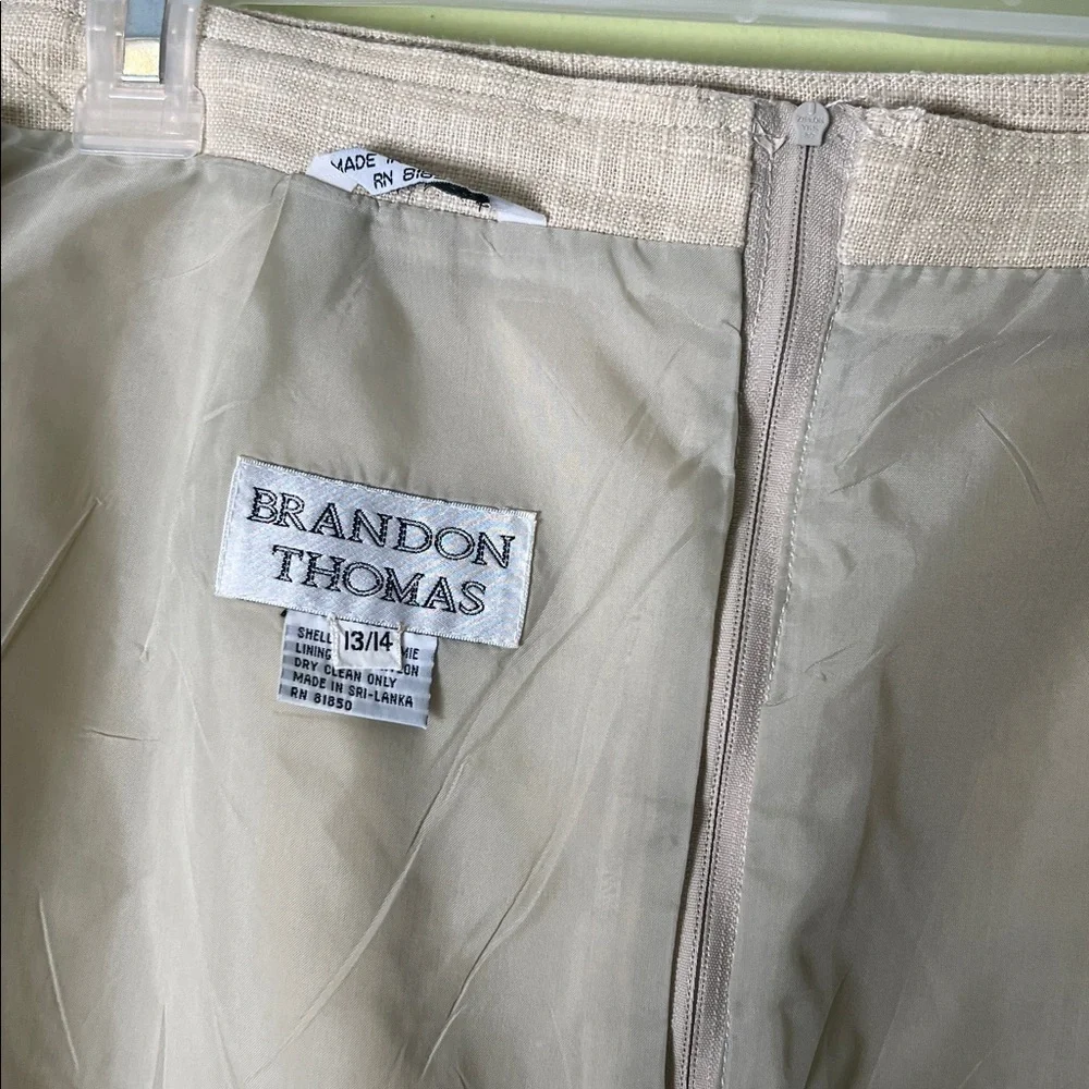 Brandon Thomas Cream Pencil Skirt